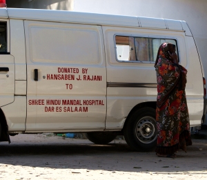 Ambulance supporting mobile clinic in Temeke